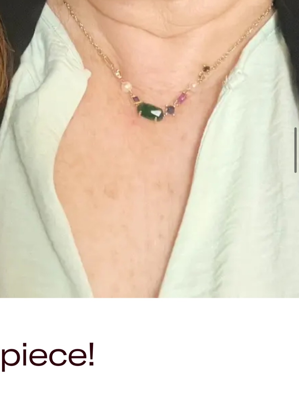 Kendra Scott Gold Necklace with Green Center Stone and Pink & Purple Accents